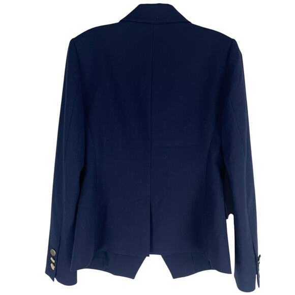 Ann Taylor LOFT Double Breasted Gold Button Blazer Jacket Navy Size 2 - Picture 5 of 8